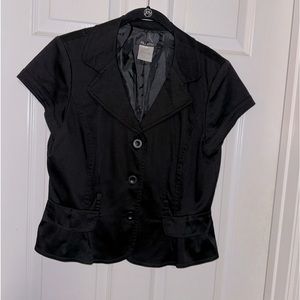 PS Style 12 Black Short Sleeve Stretch Cotton jacket blazer Button Lined